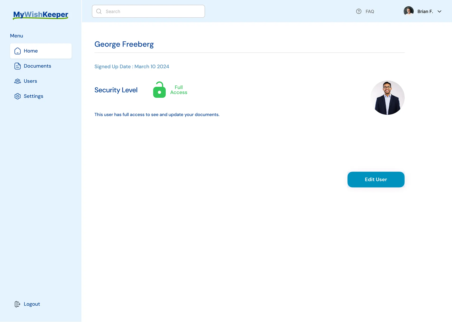 MyWishKeeper Document Vault Dashboard | Estate Plan UI — 04